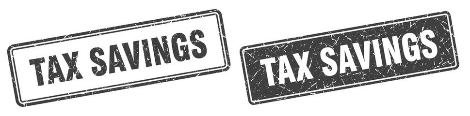 tax savings stamp set. tax savings square grunge sign