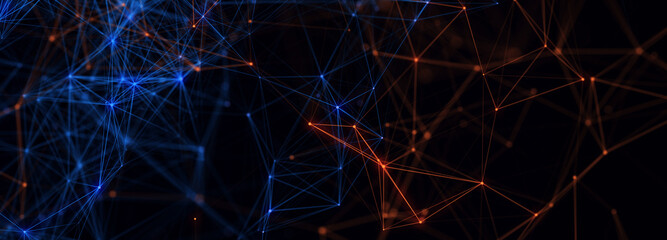 Digital technology background. Network connection dots and lines. Futuristic background for presentation design. 3d