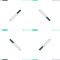 Green Cigarette icon isolated seamless pattern on white background. Tobacco sign. Smoking symbol. Vector.
