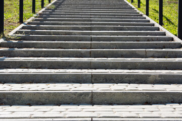 Stairs covered with paving stones. The concept of the path to success.