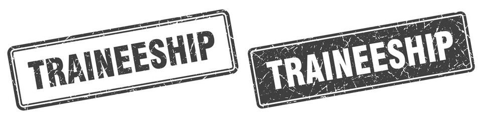 traineeship stamp set. traineeship square grunge sign