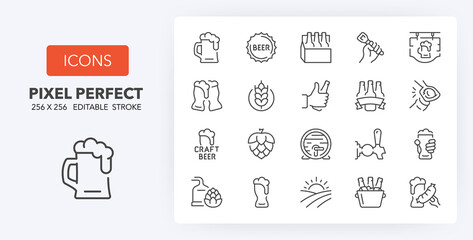 beer line icons 256 x 256