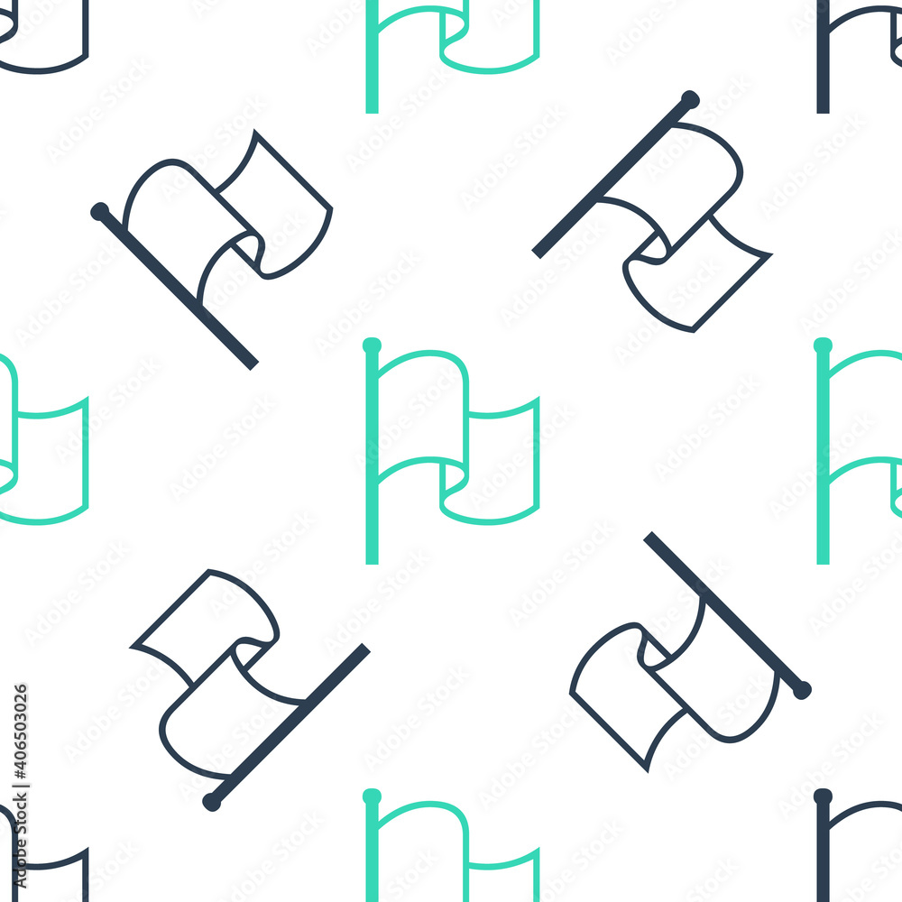 Poster green flag icon isolated seamless pattern on white background. vector.