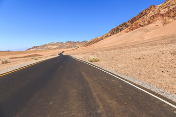 Fototapeta na wymiar Road Through Death Valley, Death Valley National Park, California