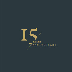 15 years anniversary logotype with modern minimalism style. Vector Template Design Illustration.