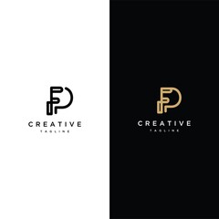 Initial Letter Fp or Rp Logo Template Design