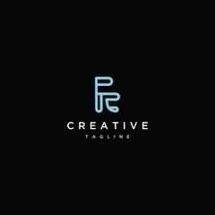 Fototapeta premium Initial Letter FR or RF Logo Template Design