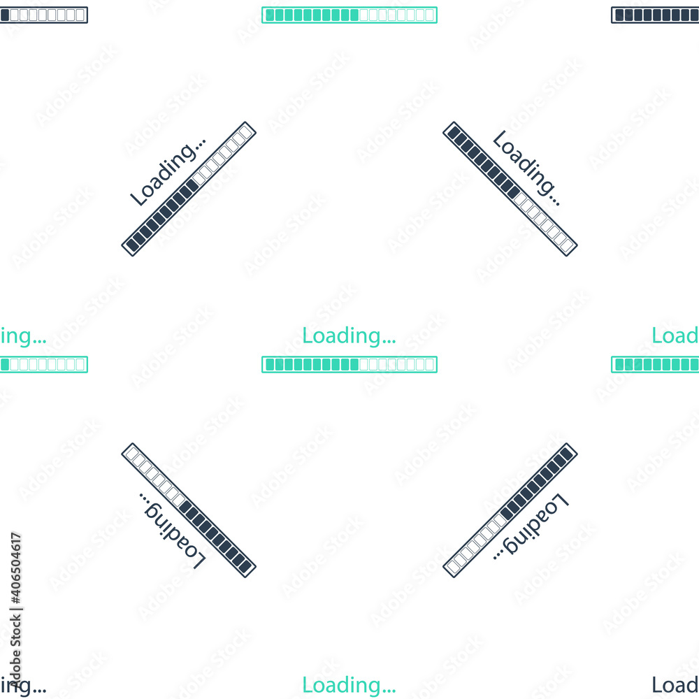 Poster green loading icon isolated seamless pattern on white background. progress bar icon. vector.