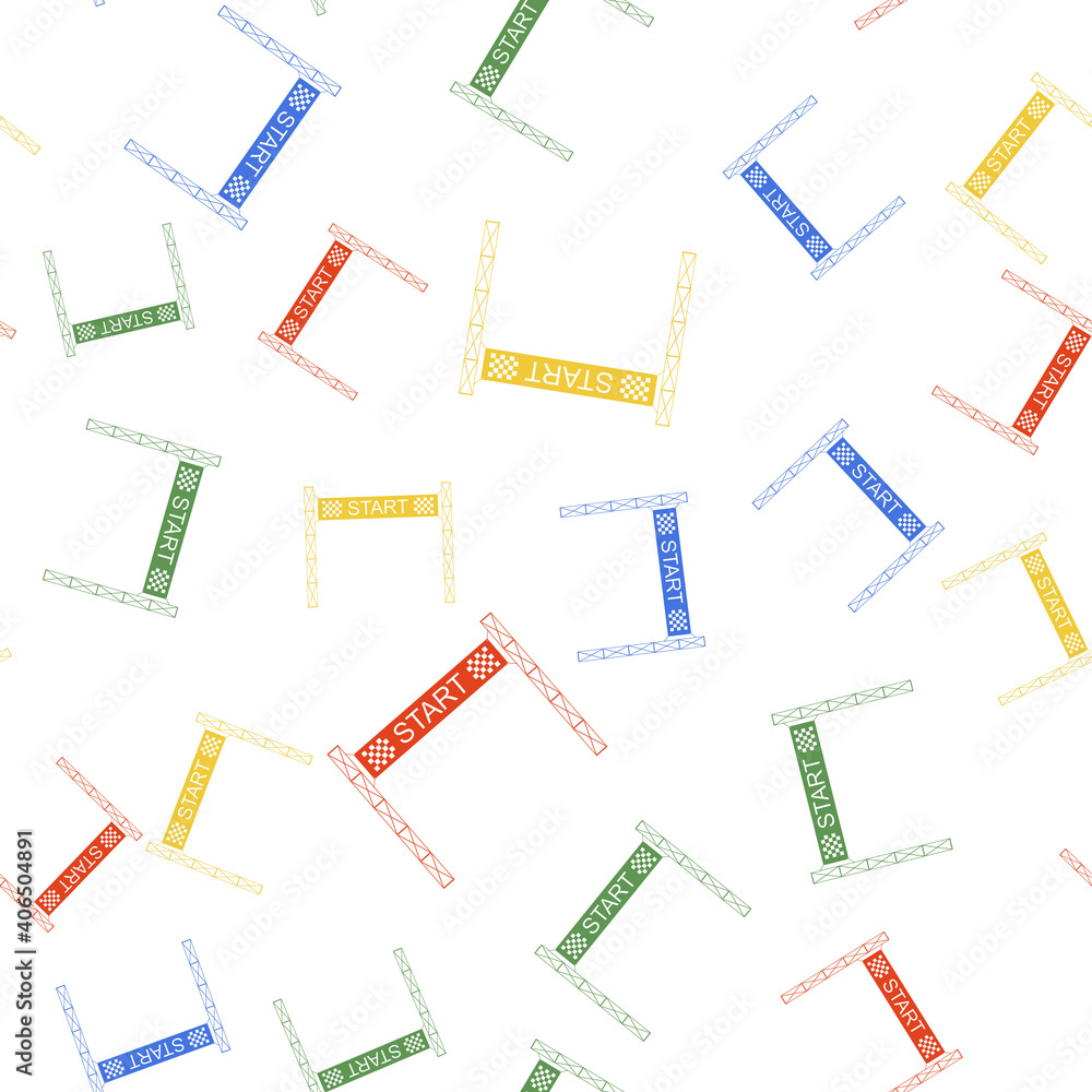Poster color starting line icon isolated seamless pattern on white background. start symbol. vector.