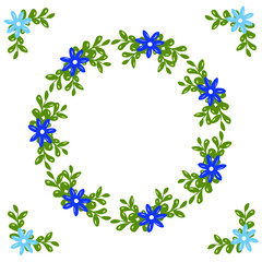 frame border floral botanical leaves 