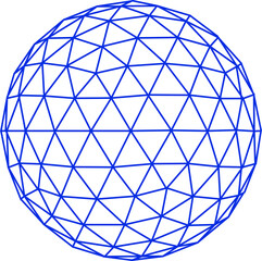 Global network, sphere. Abstract geometric spherical shape with triangular face, sphere design