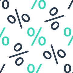 Green Percent symbol discount icon isolated seamless pattern on white background. Sale percentage - price label, tag. Vector.