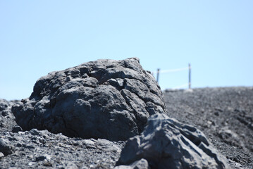 Lava boulder on Etna