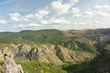 Fototapeta na wymiar views of the landscape of Segura de la Sierra located in the Natural Park of the Sierras de Cazorla, Segura y las Villas, Spain