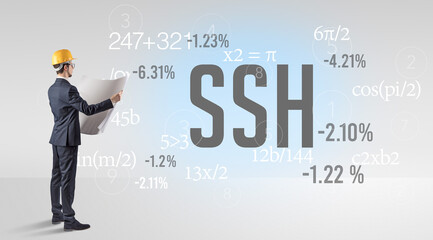 Technology Engineer in hard hat with SSH abbreviation