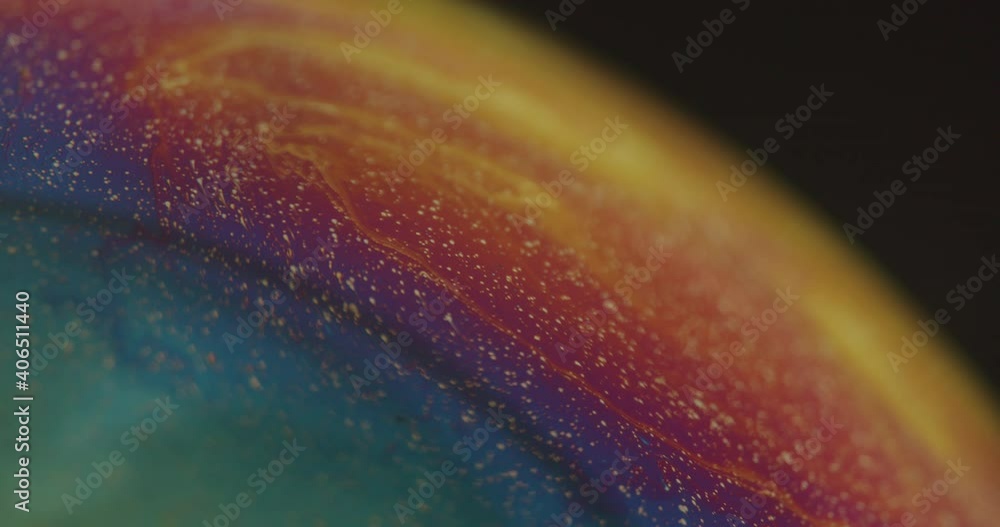 Poster abstract representation of the jet stream happening on a soap bubble. macro shot of a soap bubble un