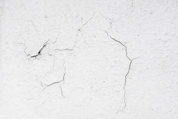 White paint asphalt cracks texture. Scratched lines background. White and black distressed grunge concrete wall pattern for graphic design. Peel paint crack.