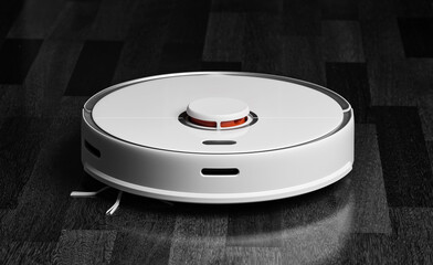 Smart Robot Vacuum Cleaner. Robot vacuum cleaner performs automatic cleaning of the apartment at a...