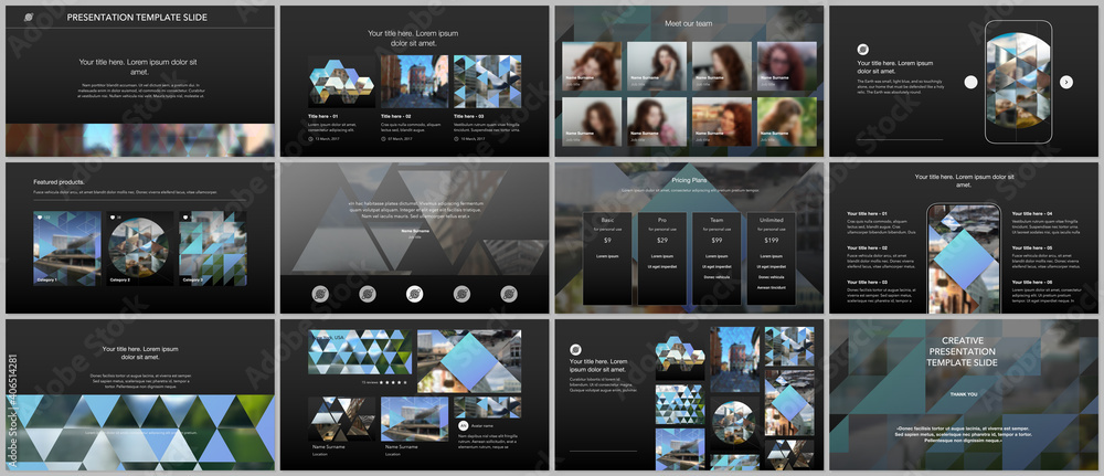 Wall mural vector templates for website design, presentations, portfolio. templates with triangles, triangular 