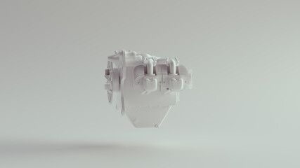 White Large Engine Aircraft 3d illustration render 
