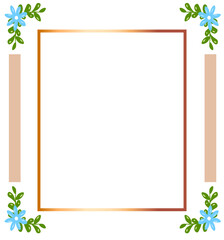 Gold floral frame with leaves