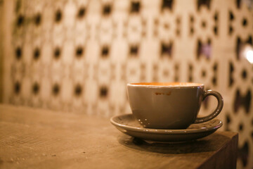 empty cup of cappucino at cafe