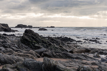 Fototapeta na wymiar cote Bretagne atlantique en hivers