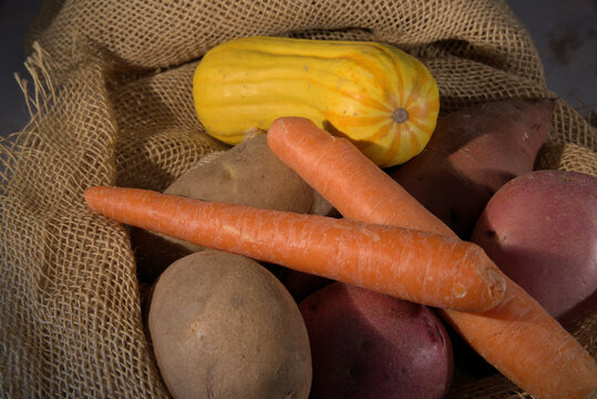 Winter produce from the root cellar.