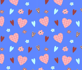 Cute valentine's day seamless pattern with hearts. Background for textiles, wrapping paper, wallpaper.