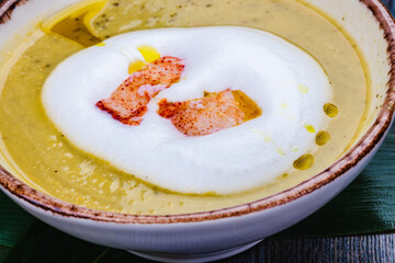 Creamy Lobster bisque. Seafood soup.