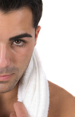 Obraz premium sensual young man after a sport and spa session