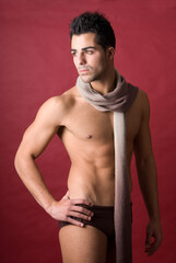 Fototapeta na wymiar sensual young man after a sport and spa session