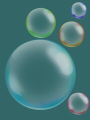 Soap bubbles are colored on a tiffany background.