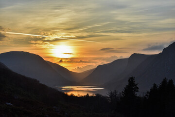 sunset in the mountains