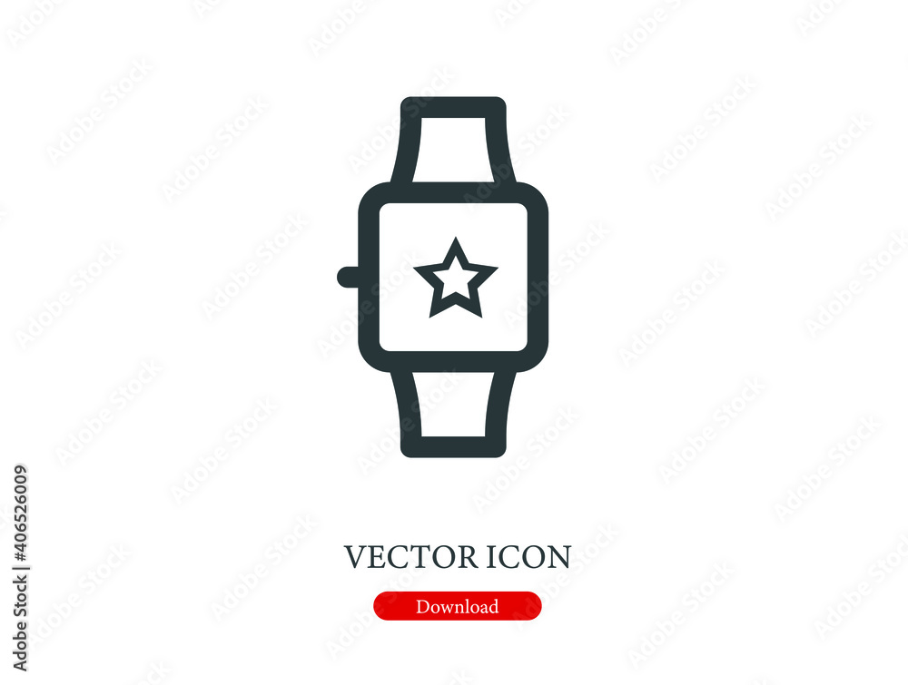 Poster smartwatch vector icon. editable stroke. symbol in line art style for design, presentation, website 