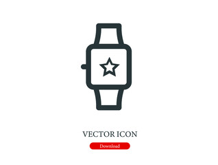 smartwatch vector icon.  Editable stroke. Symbol in Line Art Style for Design, Presentation, Website or Apps Elements, Logo. Pixel vector graphics - Vector