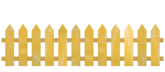 Wood old plank yellow illuminating on white background with old parallel planks Objects with path. Color of the year 2021