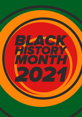 Black History Month. African American History. Celebrated annual. In February in United States and Canada. In October in Great Britain. Poster, card, banner, background. Vector illustration