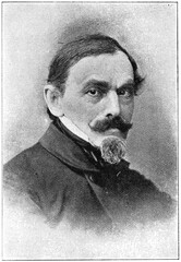 Portrait of Rudolf Hermann Lotze - a German philosopher and logician. Illustration of the 19th...