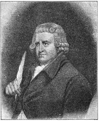 Portrait of Erasmus Darwin - an English physician, natural philosopher, physiologist, slave-trade abolitionist, inventor and poet. Illustration of the 19th century. Germany. White background. - obrazy, fototapety, plakaty