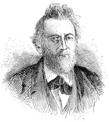 Portrait of Emil Heinrich du Bois-Reymond - a German physician and physiologist. Illustration of...