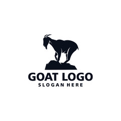 Vector logo of a goat with dark color and white background.
