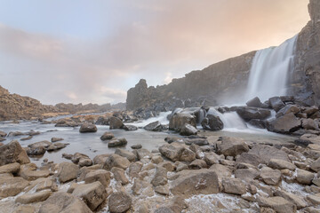 Öxarárfoss, Reikiavik/Iceland; Apr. 14, 2017. Photographs of an 11-day 4x4 trip through Iceland. Day 1. Golden ring. This iconic route represents one of Iceland’s most popular day tours, where you can