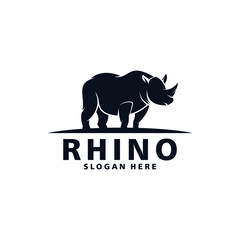 Rhino logo vector with dark color and white background.