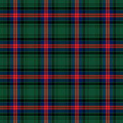 Tartan plaid. Scottish pattern in red, green and black cage. Scottish cage. Traditional Scottish checkered background. Seamless fabric texture. Vector illustration