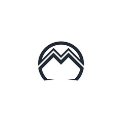 letter M dome logo, abstract, minimalist, simple