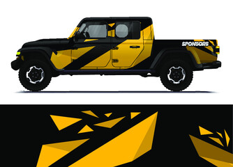 Car decal wrap design template vector illustration. 