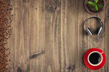 Black coffee isolated on background