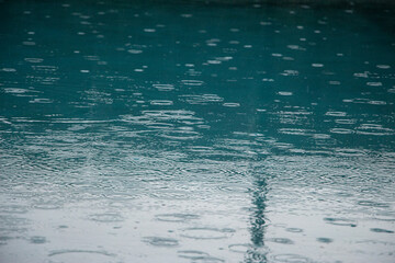 Rain drops on pool water 01
