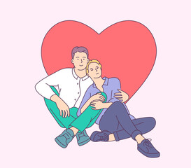 Lifestyle concept on Valentine's Day theme. Happy smiling young couple hugging on Valentine's Day.